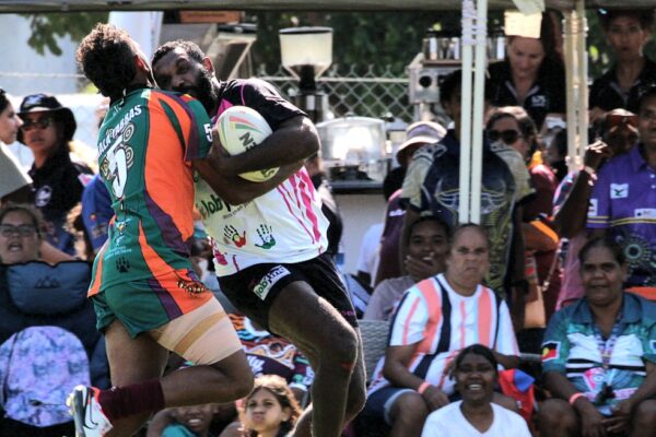 Action picture of a tackle