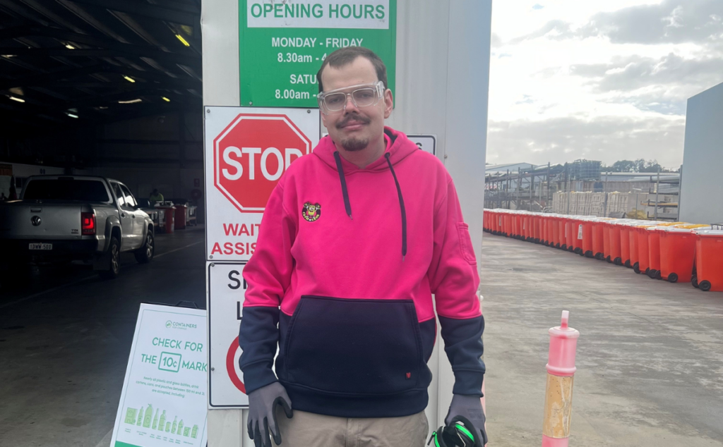 Bradley in his work uniform