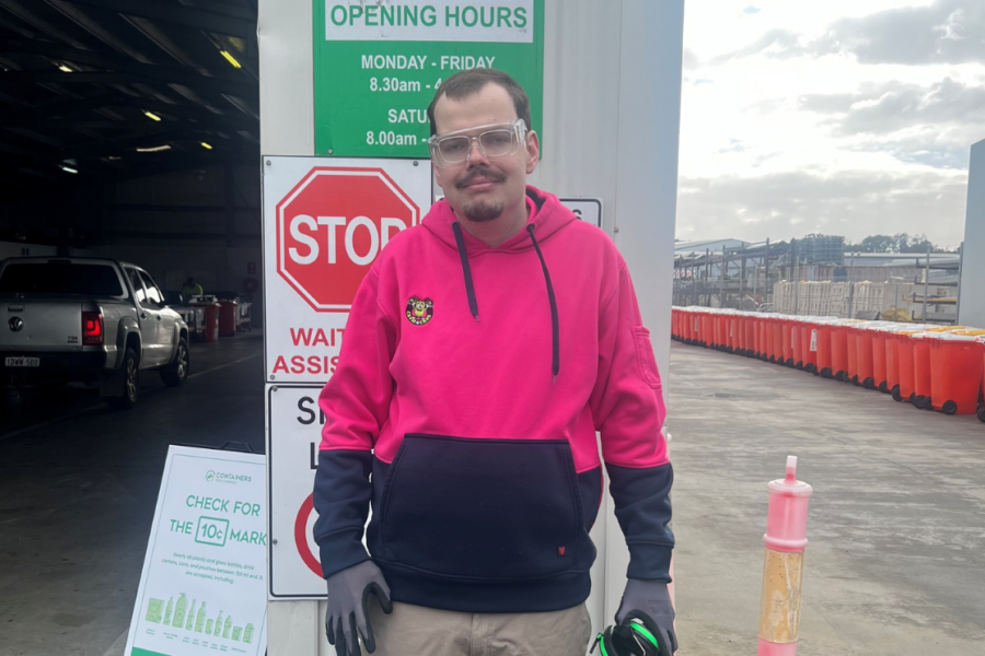 Bradley in his work uniform
