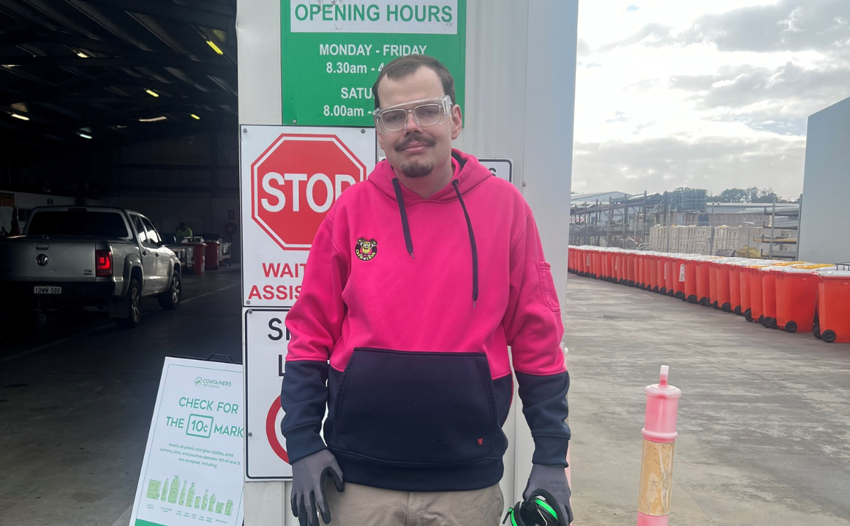 Bradley in his work uniform