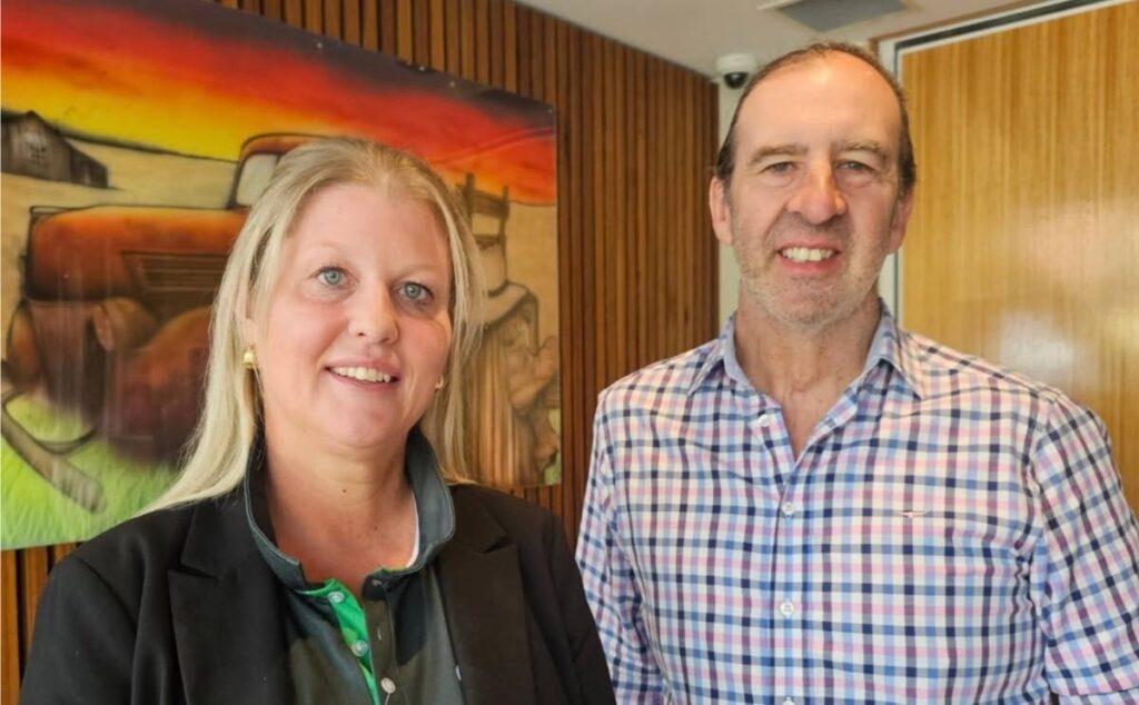 Georgina Price (AKG Regional Manager - Workforce Australia) with Stephen Shreeve (Vinnies Housing Tasmania)