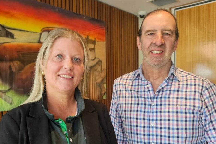 Georgina Price (AKG Regional Manager - Workforce Australia) with Stephen Shreeve (Vinnies Housing Tasmania)